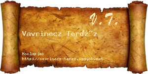 Vavrinecz Teréz névjegykártya