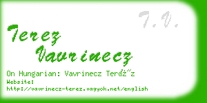 terez vavrinecz business card
